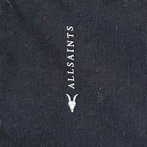 AllSaints T Shirt Black Crew Organic Cotton Tee Men’s S Classic Luxury Designer